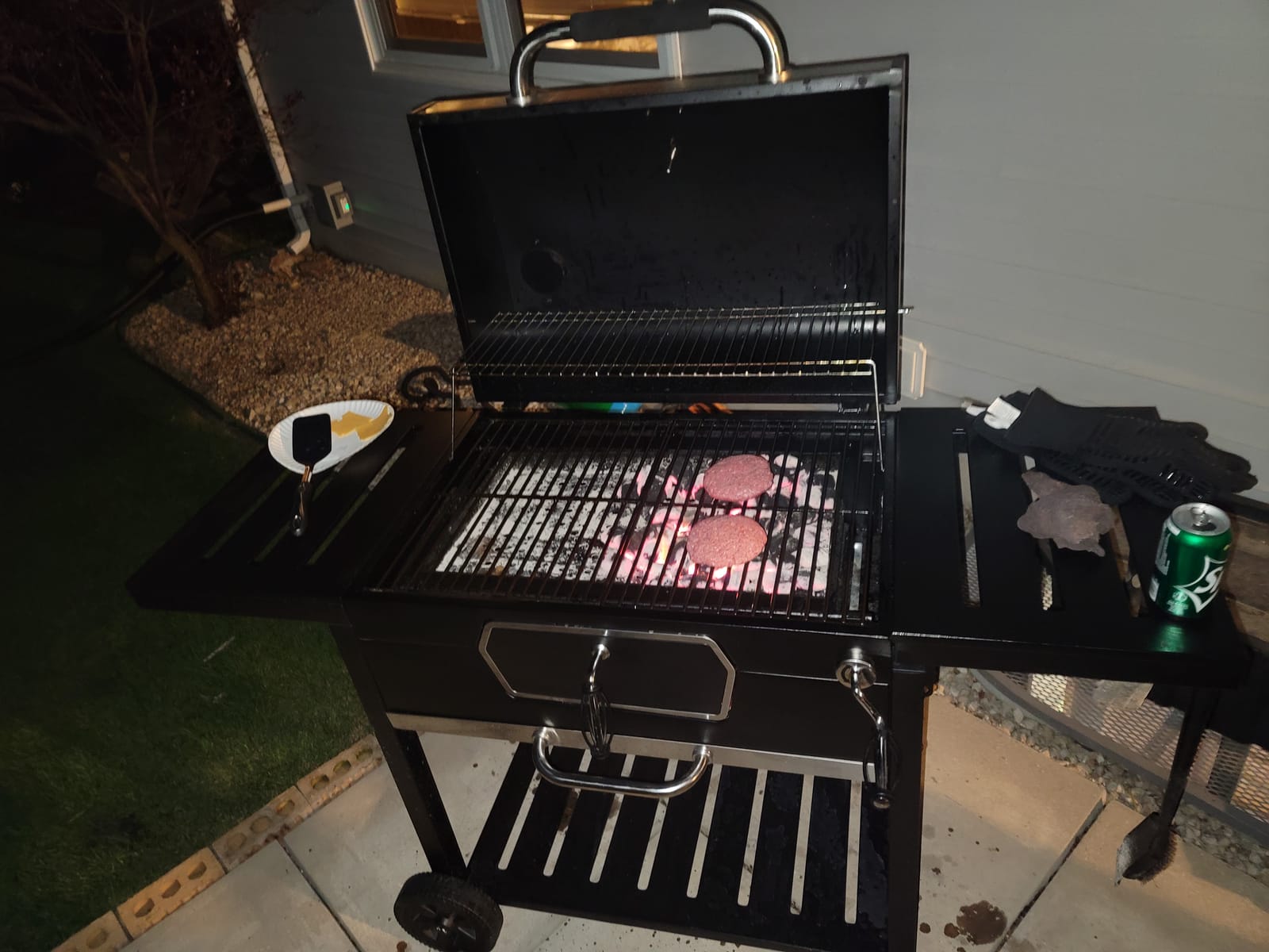 Royal Gourmet CD2030AN Deluxe 30-Inch Charcoal Grill, Collapsible Tables | Large BBQ Smoker, Crank Handle, Front Charcoal Access Door, Temperature Gauge, Picnic Camping Patio Backyard Cooking, Black customer photo 1