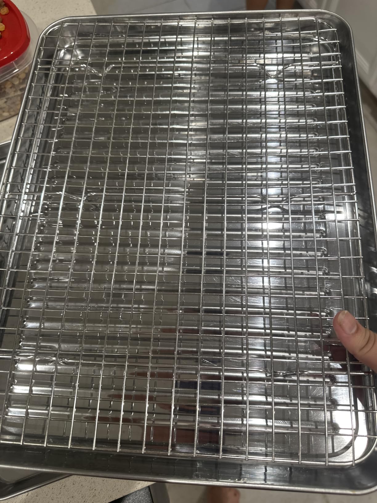 Baking Sheet with Cooling Wire Rack Set, Stainless Steel 2 Pans + 2 Racks | 16x12x1 Inches Baking Sheet Pan with Nonstick, Warp Resistant, Heavy Duty Design for Baking, Roasting, and Cooking customer photo 1
