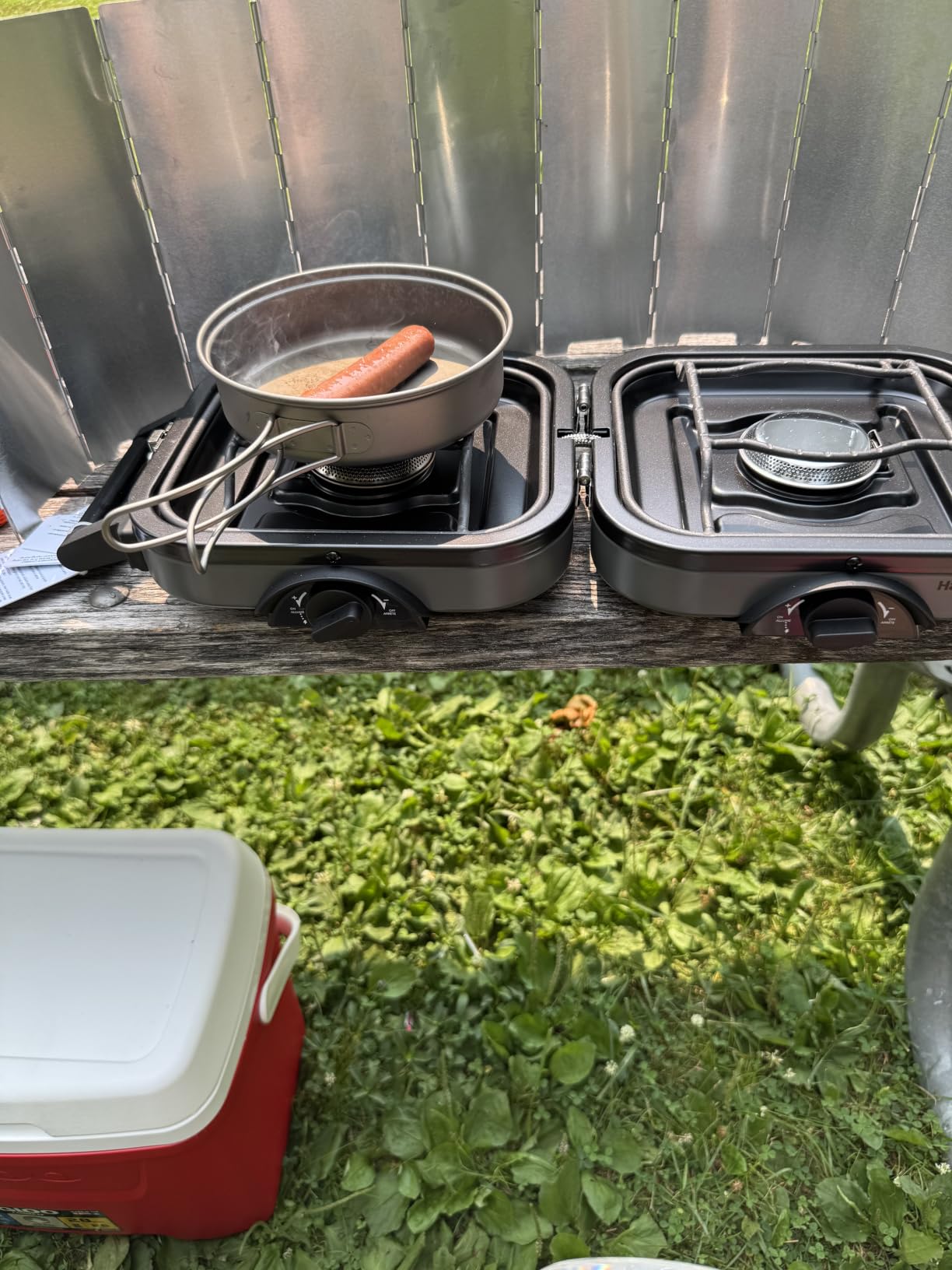 Boundless Voyage Outdoor Titanium Pot with Pan Set with Collapsible Folding Handle for Outdoor Camping Cooking Hiking Backpacking Portable Cookware customer photo 2