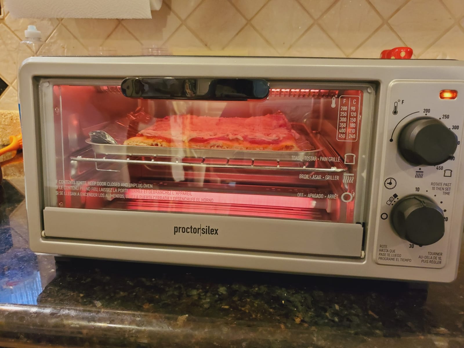 Proctor Silex 4 Slice Countertop Toaster Oven | Bake, Broil, Toast | 200-450F Adjustable Temp | 30 Minute Timer | Automatic Shutoff | Black and Silver | 31260G customer photo 1
