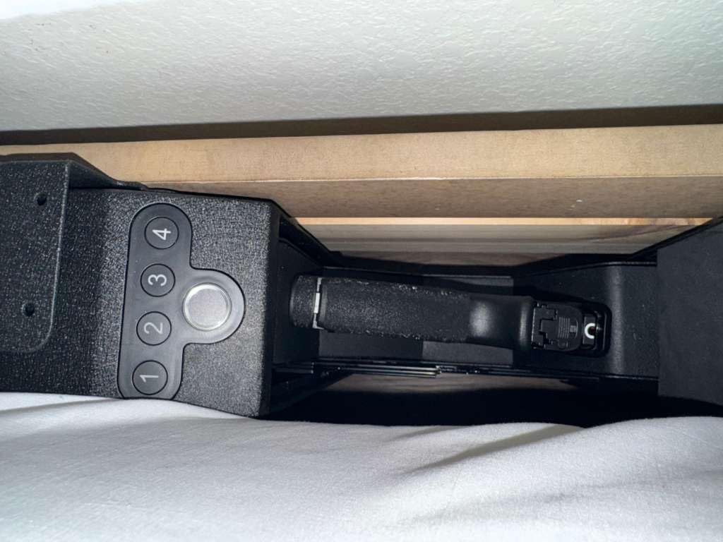Biometric Slider Handgun Gun Safe for Nightstand, Desk, Bed Side, Truck customer photo 2