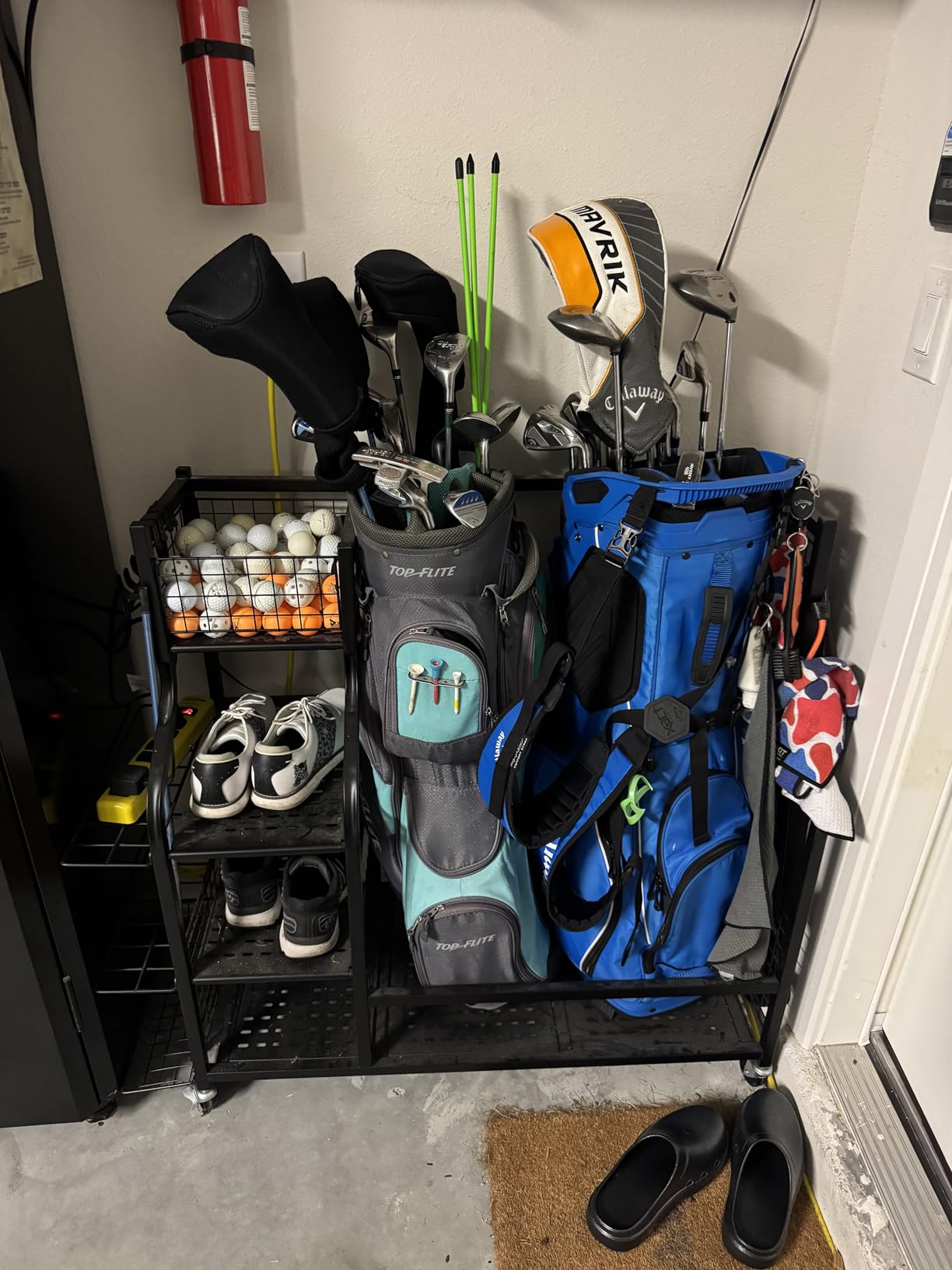 Mythinglogic Golf Bag Storage Organizer for Garage, Multiple Capacities customer photo 1