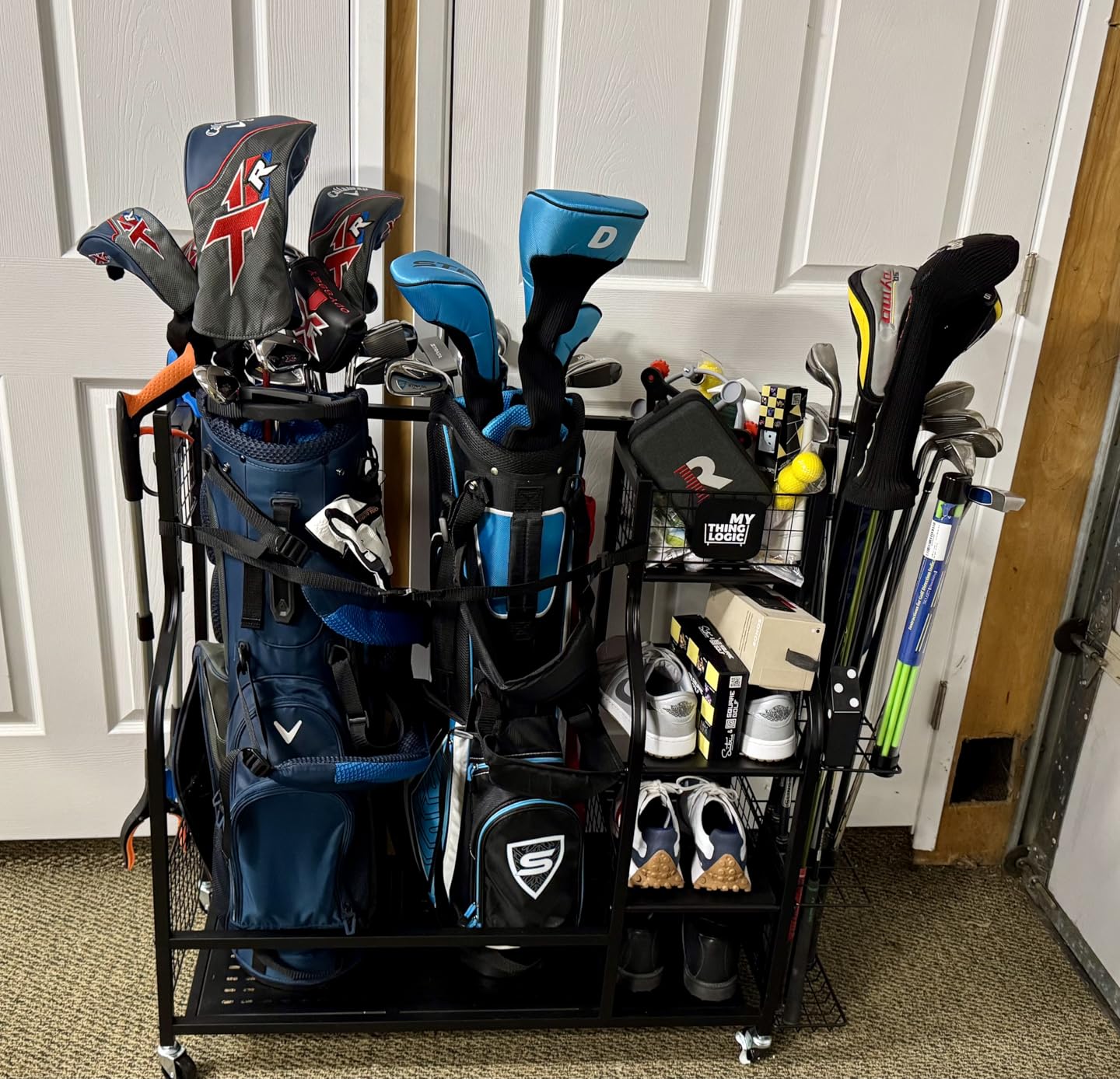 Mythinglogic Golf Bag Storage Organizer for Garage, Multiple Capacities customer photo 2
