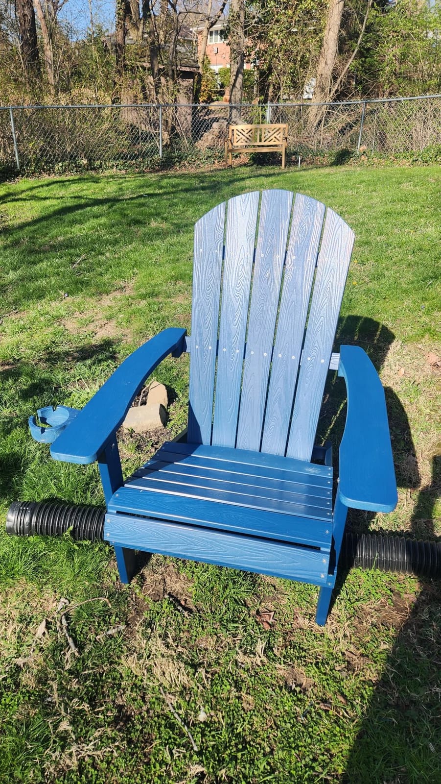 YEFU Adirondack Chair with Cup Holder, All-Weather Outdoor Chair, Black customer photo 2