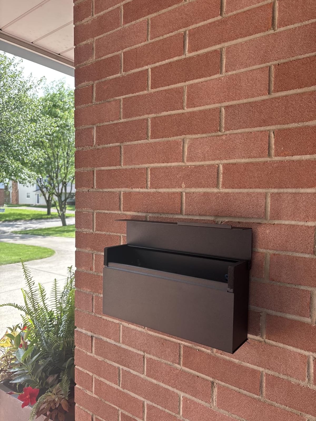 Modern Wall Mount Mailbox – Rust-Proof Aluminum, Black Powder Coated, Outside Mailbox for House | Weatherproof, Scratch Resistant | 14.6