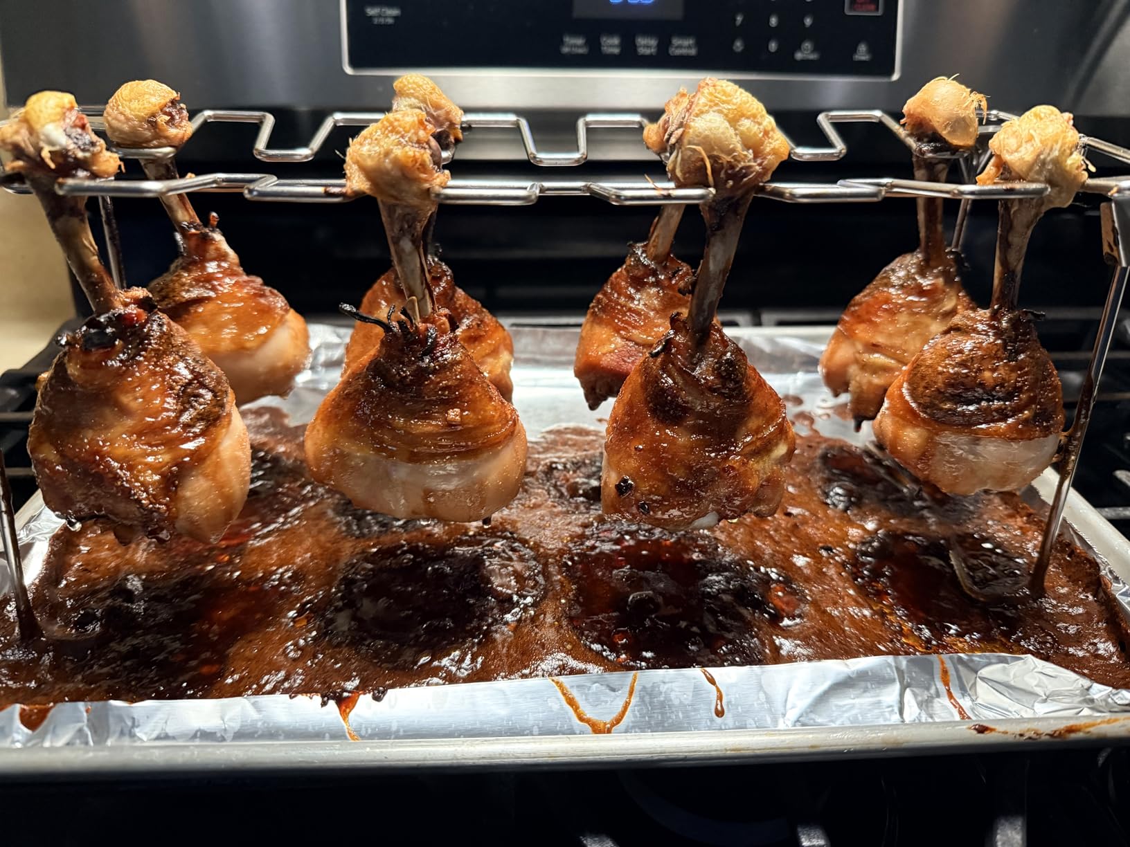 Chicken Leg And Wing Rack For Grill Smoker Oven - Easy To Use 14 Slots Chicken Leg Rack - High Grade Stainless Steel Chicken Wing Rack Chicken Drumstick Holder For Perfect Cook (1 Pack) customer photo 2