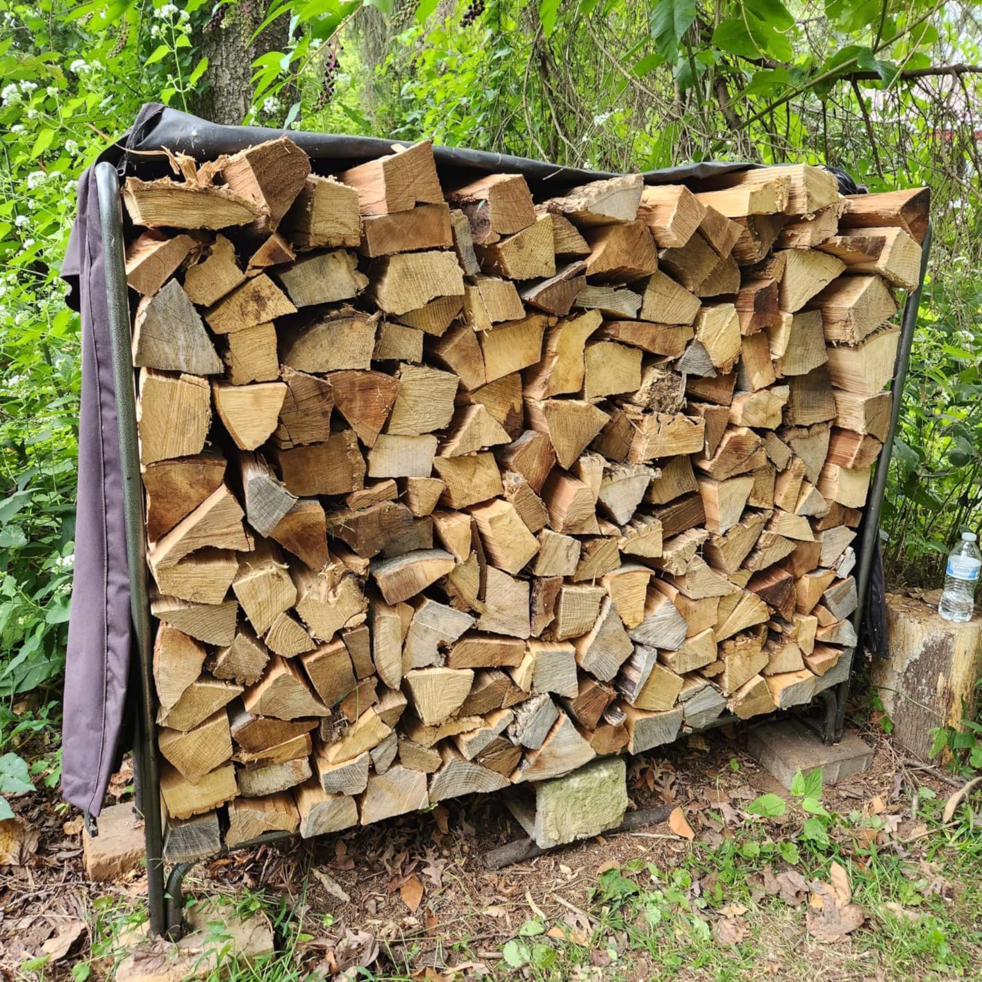 VIVOHOME 6 ft Heavy Duty Firewood Rack Outdoor with Cover, Black customer photo 1