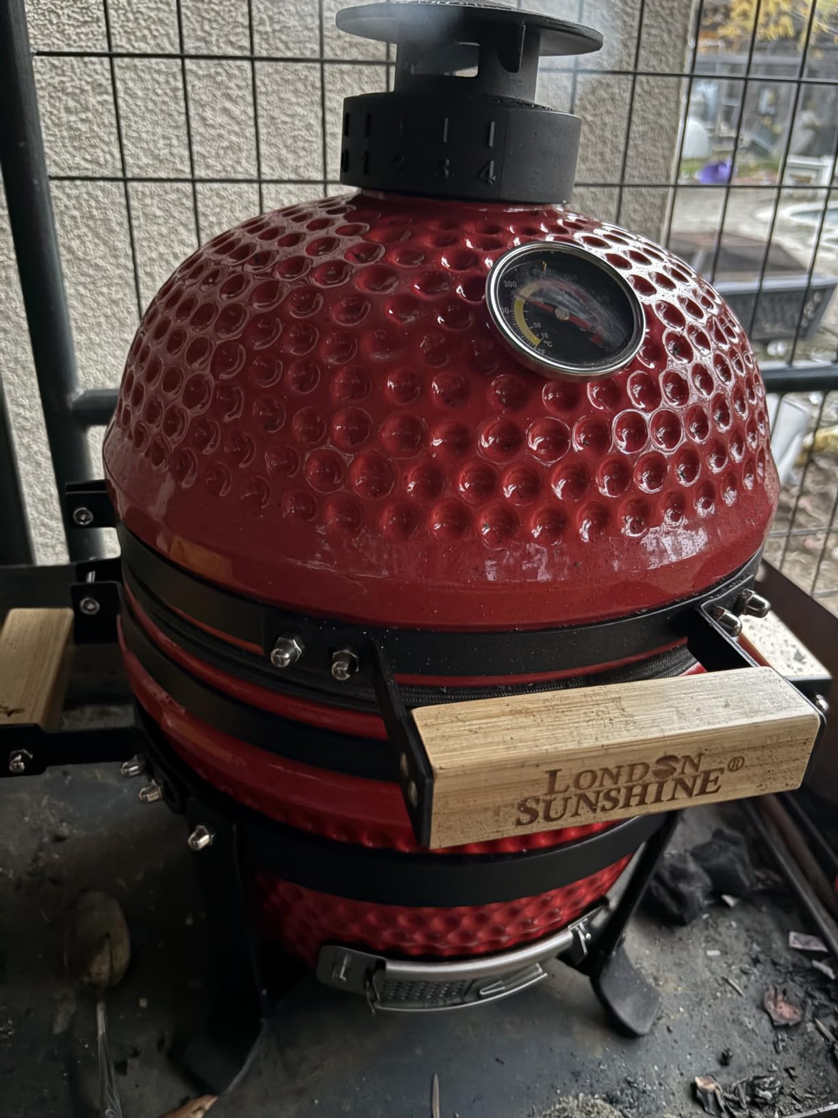 London Sunshine Ceramic Charcoal BBQ Kamado Grill Smoker - Portable Tabletop Cadet Series - Orange customer photo 2