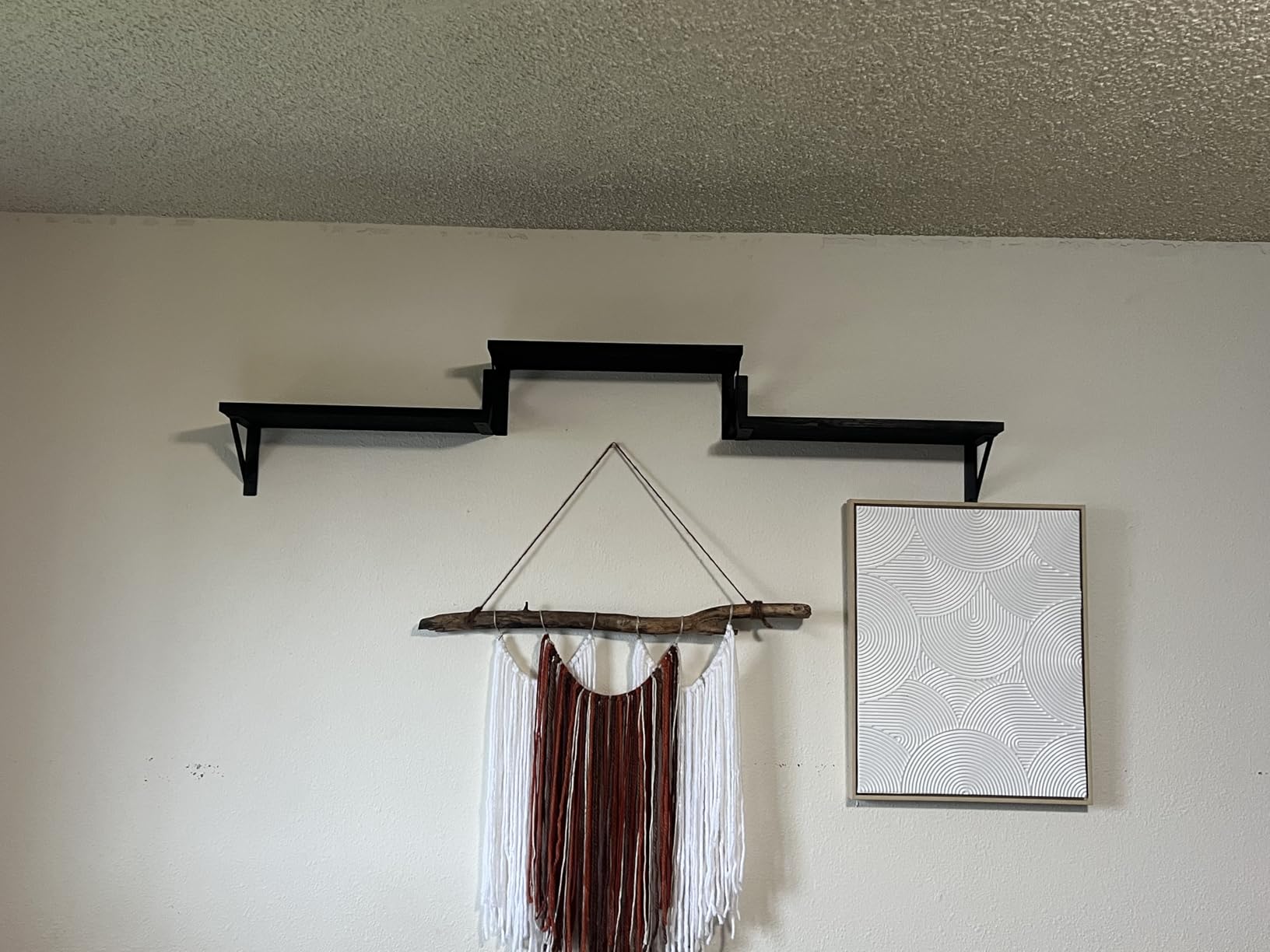 Forbena Rustic Floating Book Shelves for Wall Set of 3, 17 Inch Wood Wall Bookshelf for Bedroom, Wooden Wall Mounted Hanging Shelf for Office Living Room Bathroom Decor Pictures Books (Dark Brown) customer photo 2