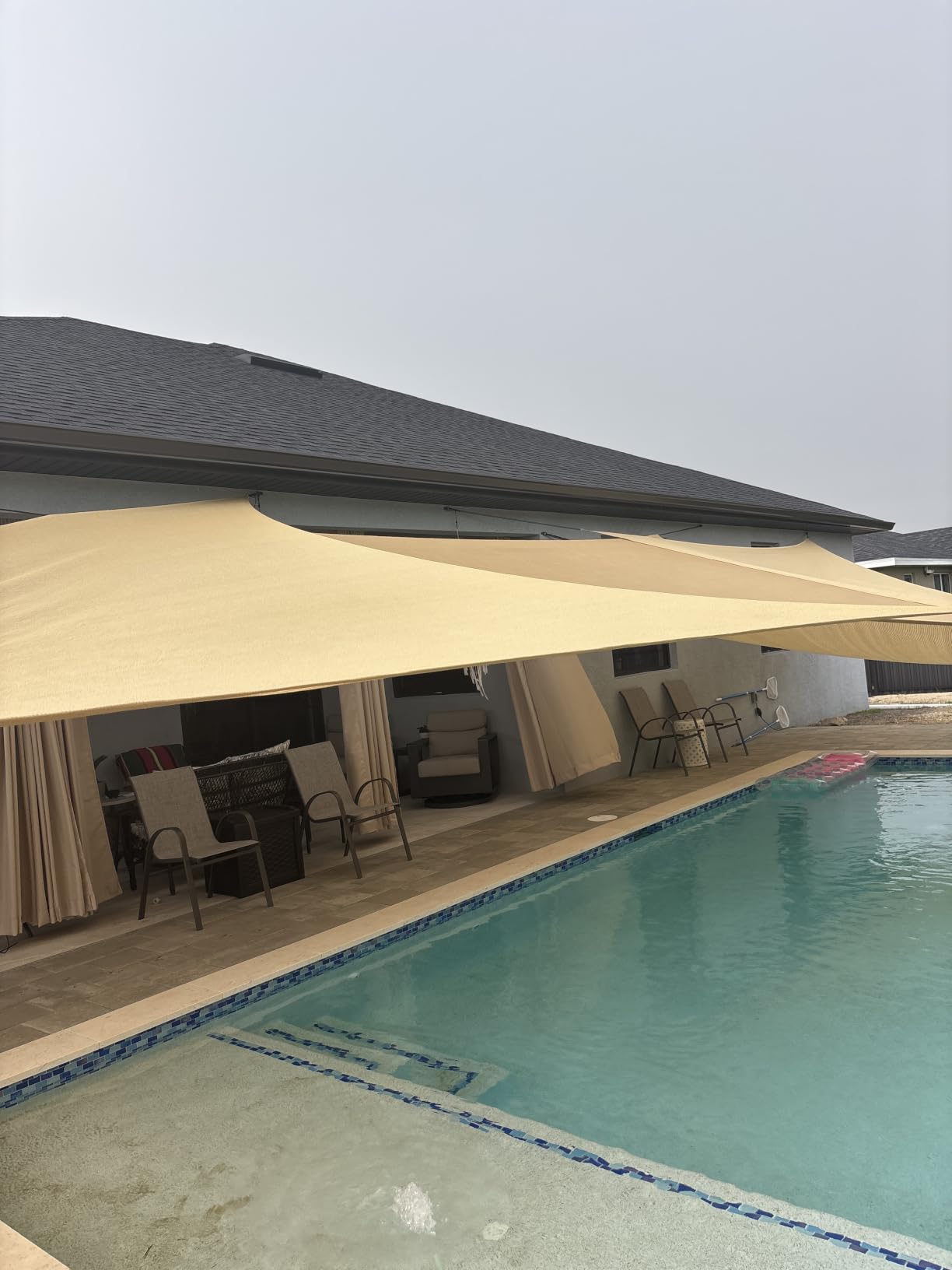 Amagenix 16'X20' Sun Shade Sail Rectangle Curved Edge Sand customer photo 2