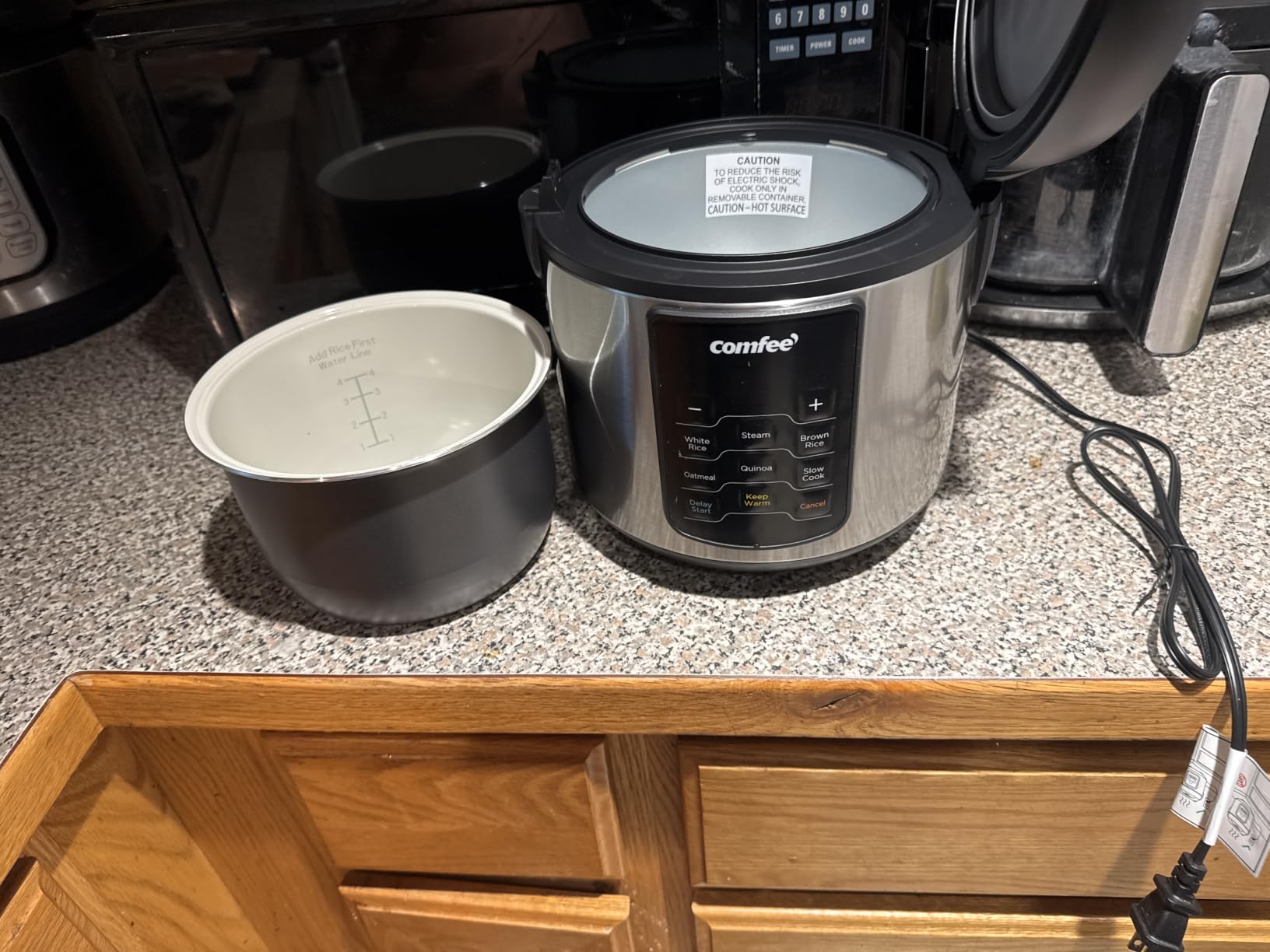 COMFEE Rice Cooker with 6 Functions, 4-Cups Uncooked Rice, multi cooker, slow cook, steam, saute, warm, 6 one-touch programs for brown rice, quinoa and oatmeal customer photo 2