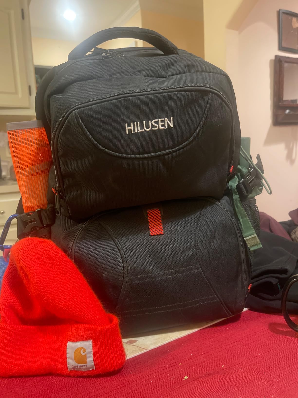 HILUSEN Extra Large Backpack for Men 50L, Insulated Cooler Lunch Box Backpack, Water Resistant 17inch Travel Laptop Work Bookbag with USB Charging Port,Black customer photo 2