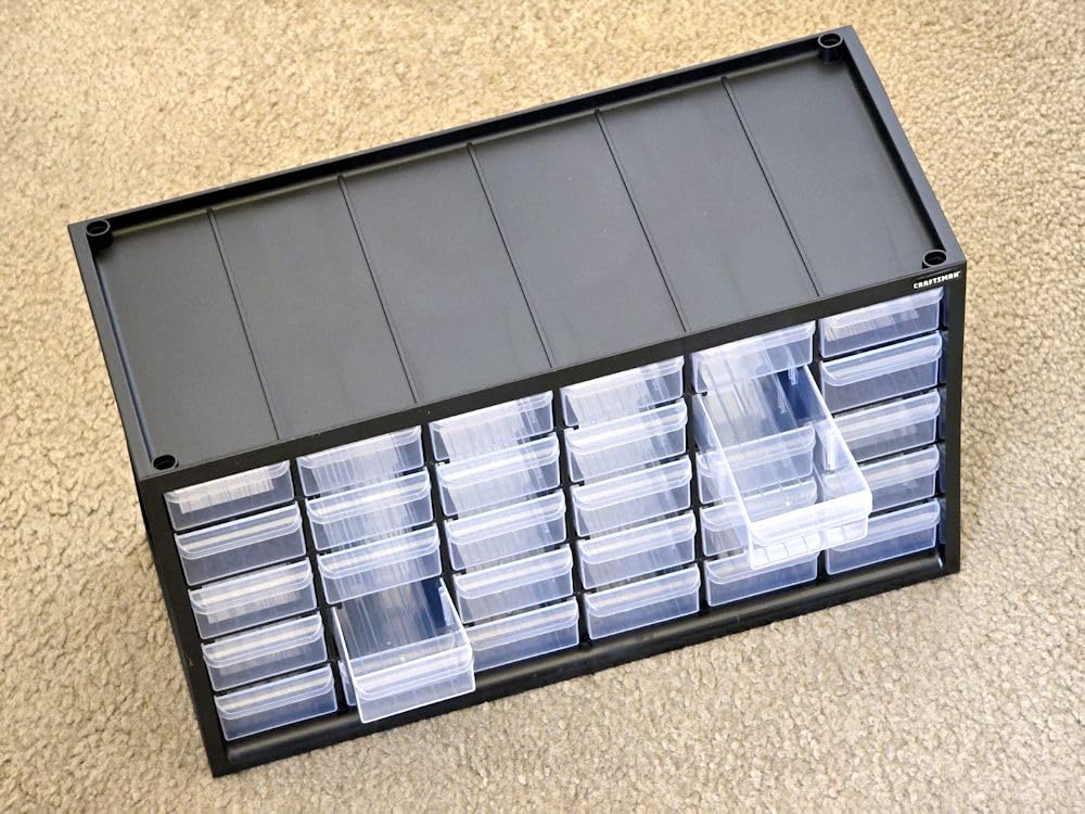 CRAFTSMAN Storage Organizer, 30 Small Drawer Modular Storage System, Easily Stackable, Plastic, Black, White (CMST40730) customer photo 2