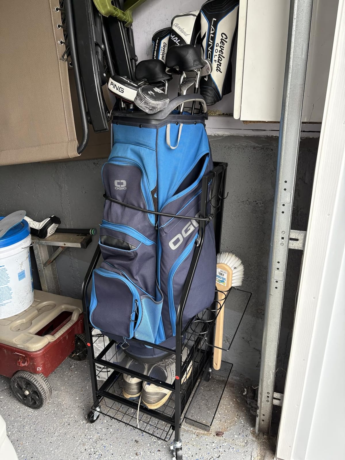 FHXZH Golf Bag Storage Garage Organizer - Golf Bag Stand with Wheels customer photo 1