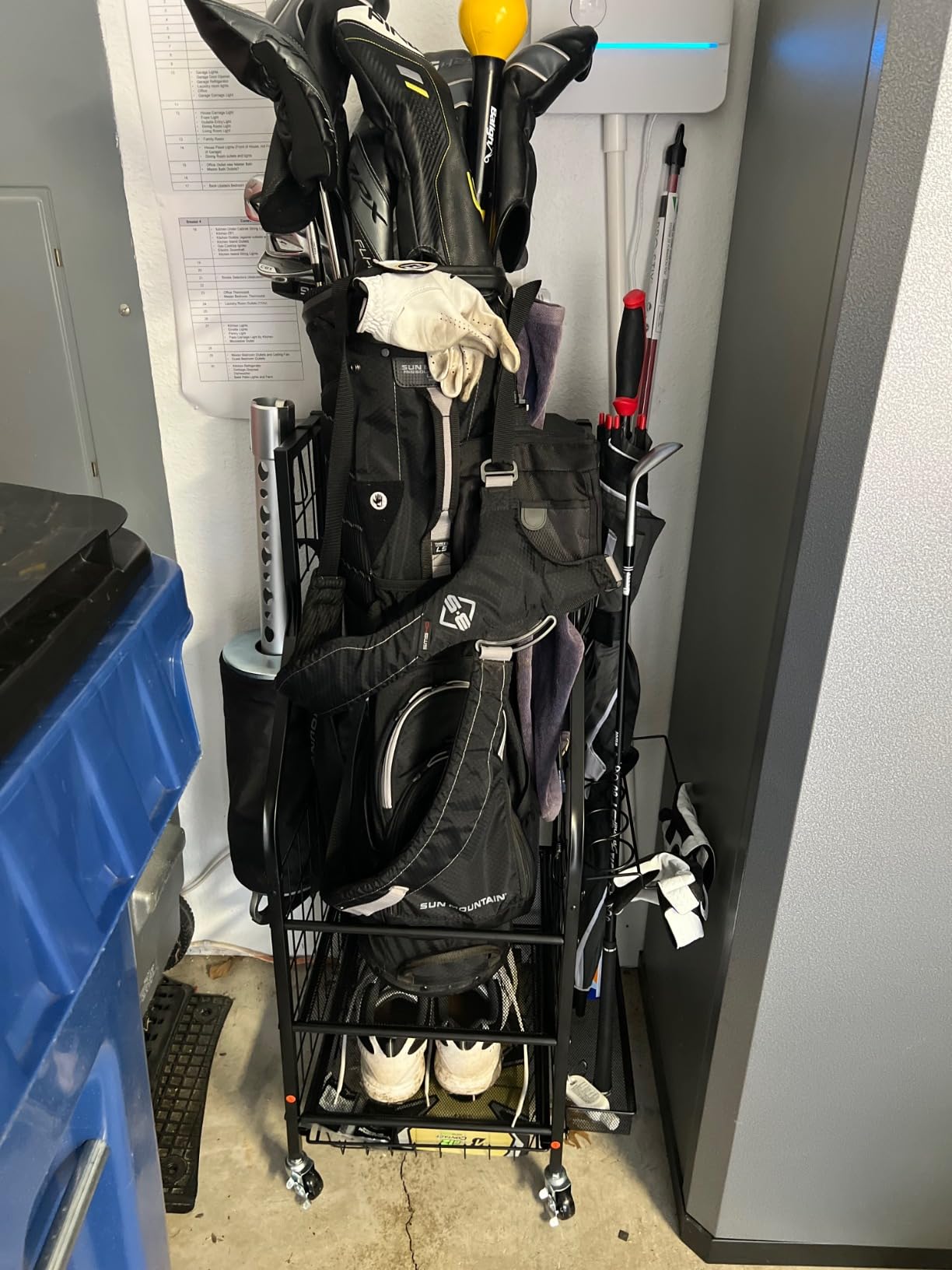 FHXZH Golf Bag Storage Garage Organizer - Golf Bag Stand with Wheels customer photo 2