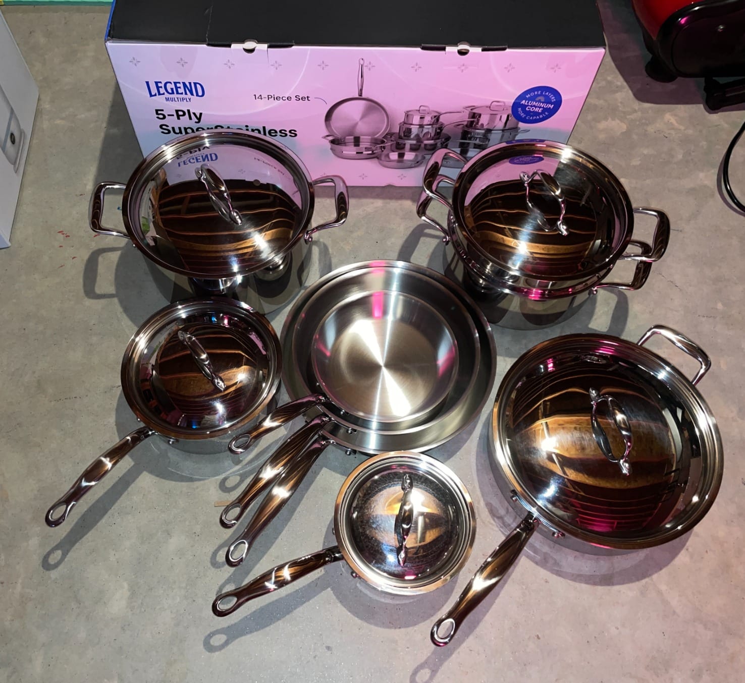 LEGEND COOKWARE 5-Ply Stainless Steel Cookware Set, 14-Piece Pots and Pans Set - Induction Compatible, Oven Safe 800°F - Non-Toxic, No Coatings - Built to Last Generations customer photo 1