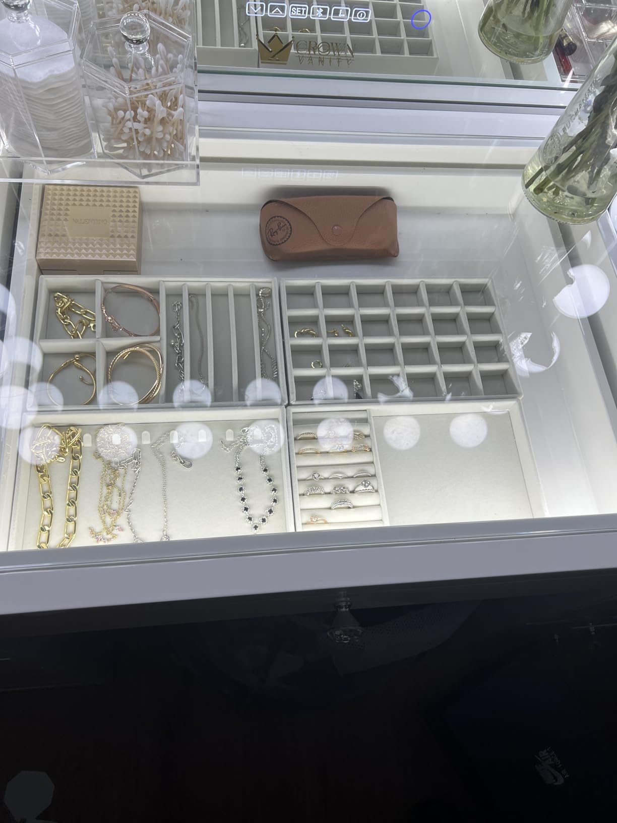 ProCase Stackable Jewelry Organizer Trays for Drawers, Jewelry Drawer Inserts Container Display Case Storage for Earring Necklace Rings Bracelet with Removable Dividers -Grey, 4 Layers customer photo 1