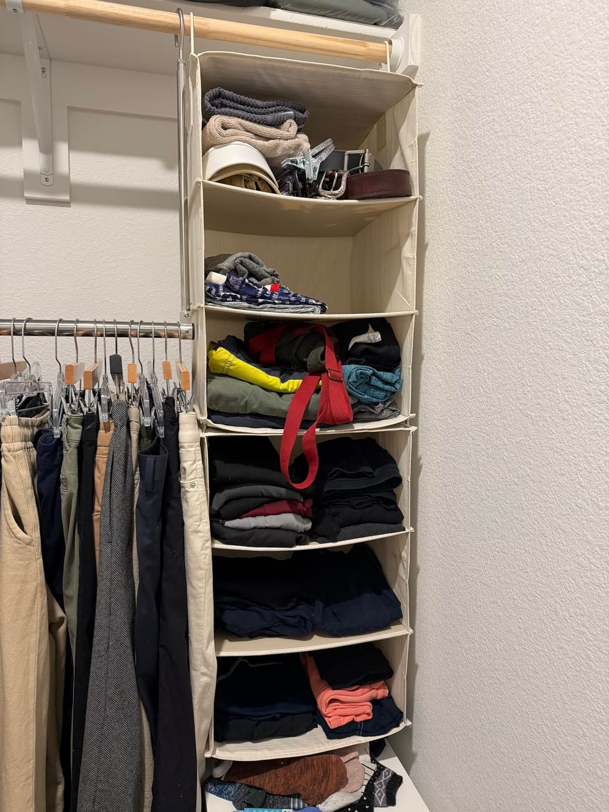 StorageWorks Hanging Closet Organizer, 6-Shelf with 2-in-1 Design, Ivory customer photo 1