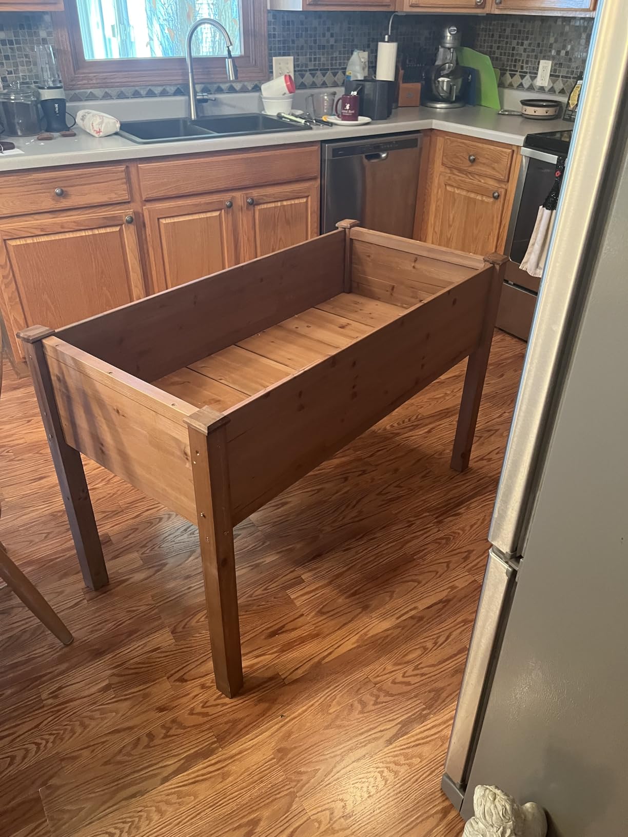 Raised Garden Bed with Legs, 48×24×30 Cedar Wood Elevated Planter Box customer photo 2