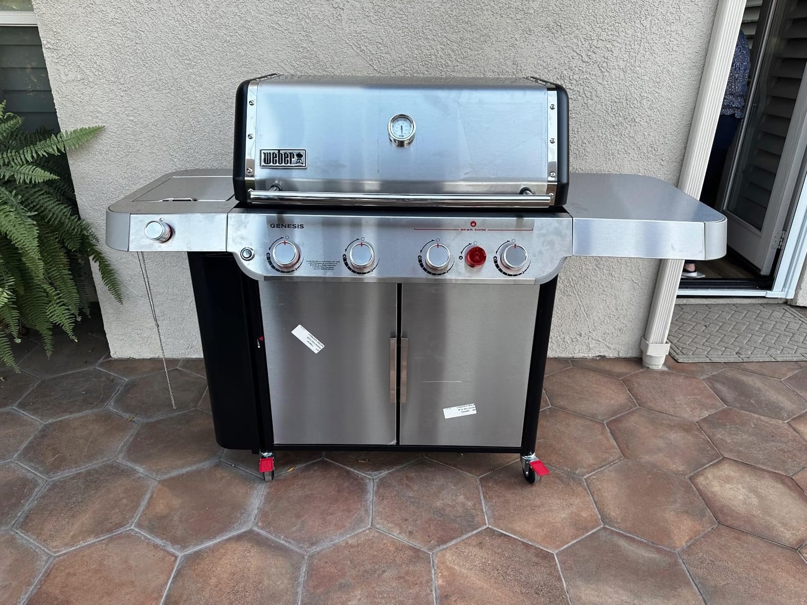 Weber Genesis S-435 Gas Grill, Propane Grill, Stainless Steel BBQ Grill | 4 PureBlu Burners, Sear Zone, Side Burner, Stainless-Steel Grates and XL Side Table, Storage, Weber Grill for Outdoor Cooking customer photo 1