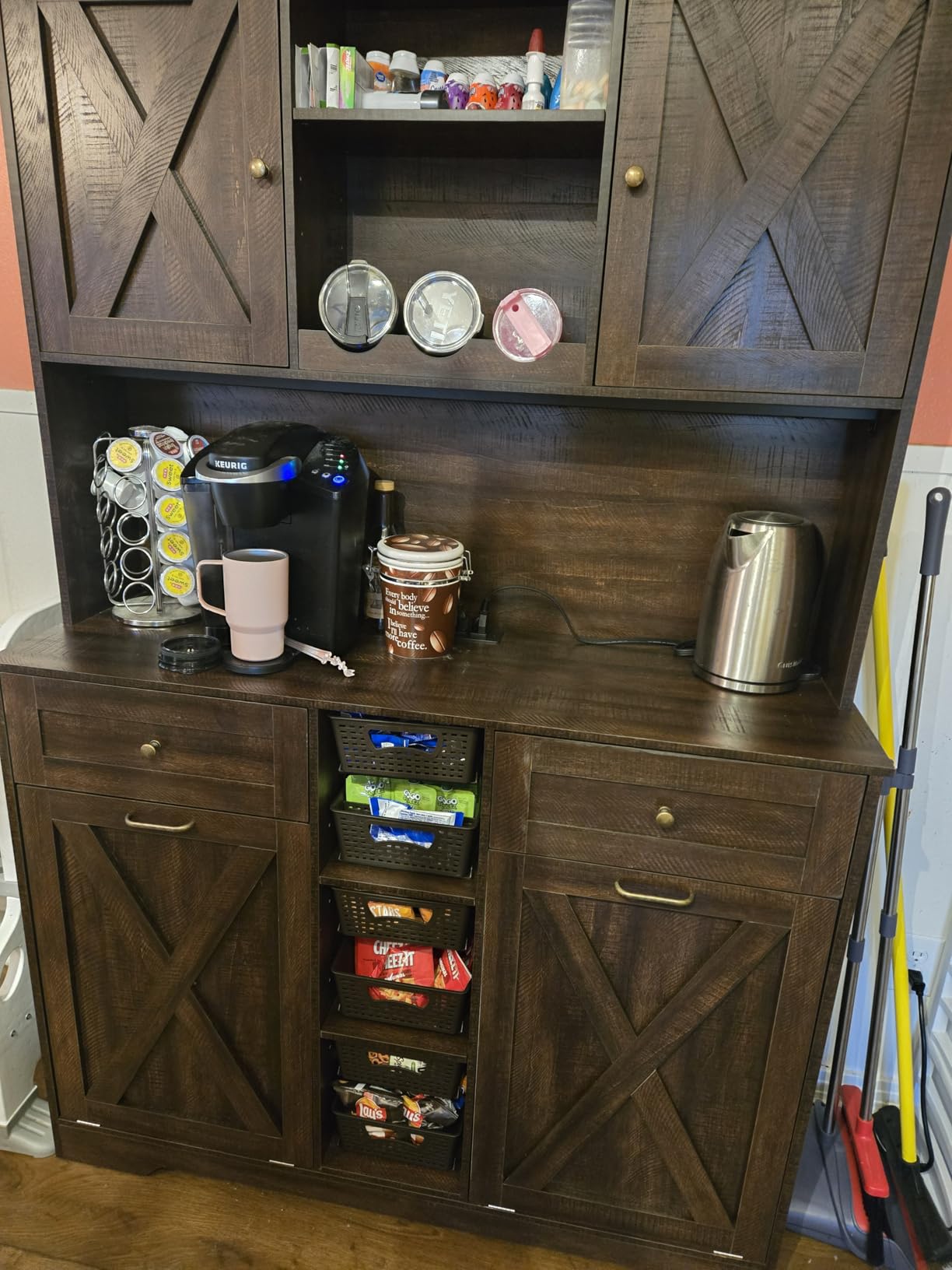 Simple Houseware 2 Tier Pull-Out Sliding Drawer Under Sink Storage, White customer photo 2