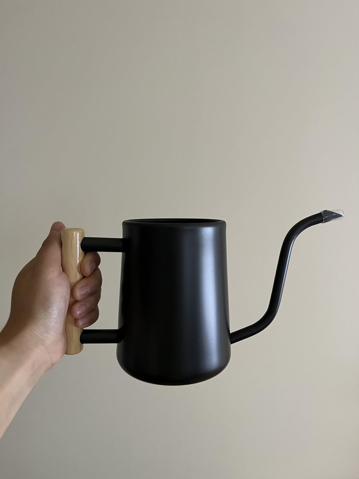 Watering Can for Indoor Plants, 35 oz/1000 ml Metal Stainless Steel Pot with Long Spout for House Plants Bonsai Outdoor Garden Flower Decorative (Black) customer photo 2
