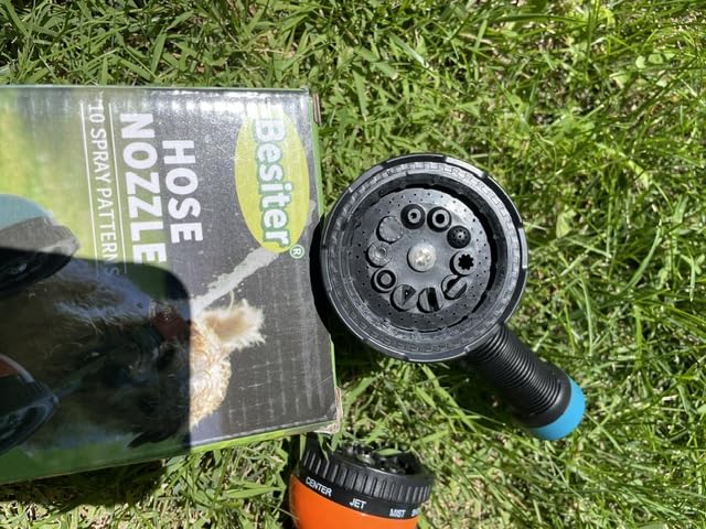 Besiter Garden Hose Nozzle Sprayer: 2 Pack 10 Watering Patterns Spray Nozzles Heavy Duty Hose Head Hose Attachment customer photo 2