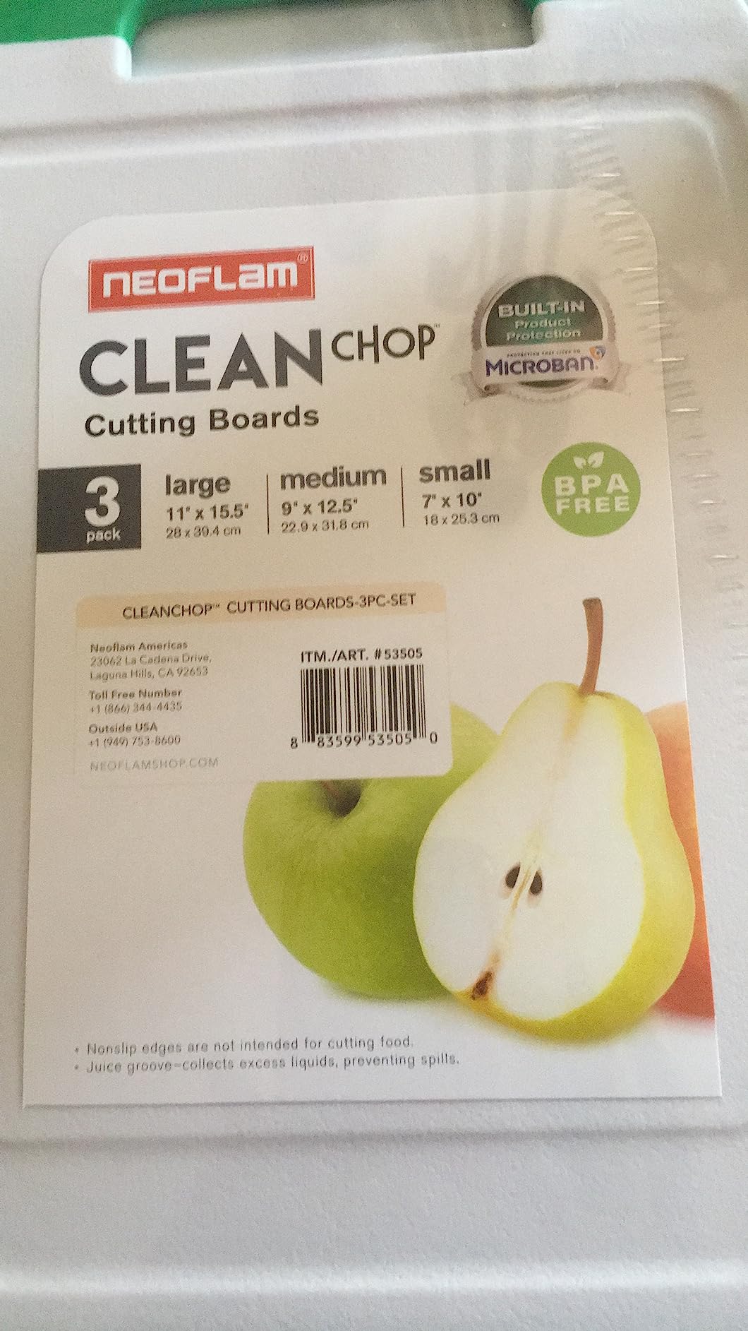 Neoflam Microban Protection Cutting Board 3 Piece Set, Stain & Odor/BPA Free, Reversable Board, Upgraded Larger Juice Groove, Non-Slip EZ Grip Handle, Dishwasher Safe, Pastel customer photo 1