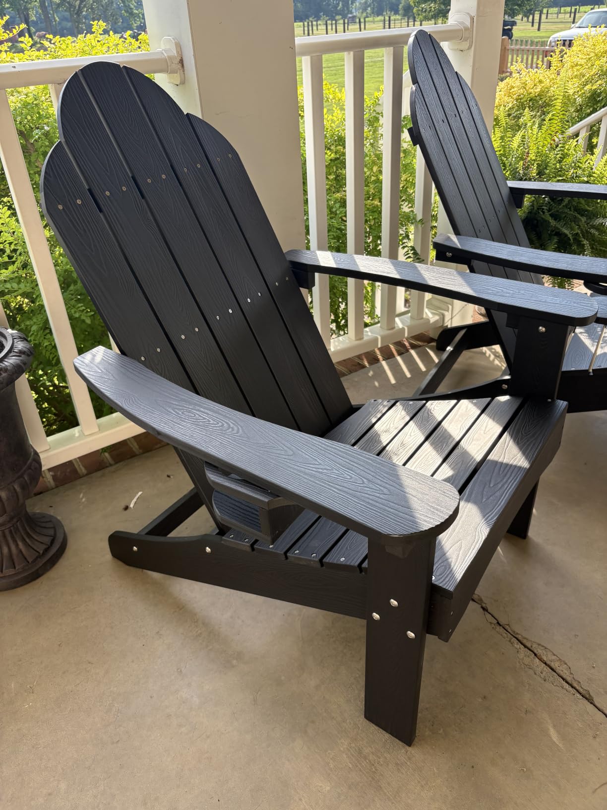 LUE BONA HDPS Outdoor Adirondack Chair, Cup Holder, Set of 4, Dark Gray customer photo 2