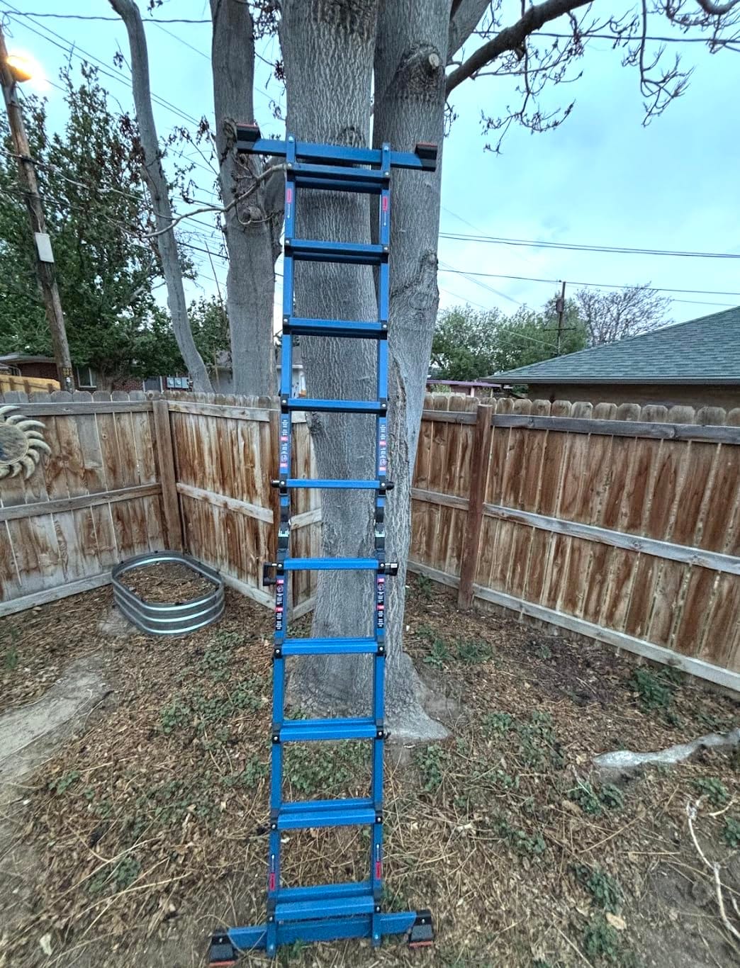 LANBITOU Ladder, A Frame 5 Step Ladder Extension, 17 Ft Anti-Slip Multi Position Ladder, Storage Folding Ladder, 330 lbs Security Load Telescoping Aluminum Ladders for Stairs Home Indoor Outdoor Roof customer photo 2