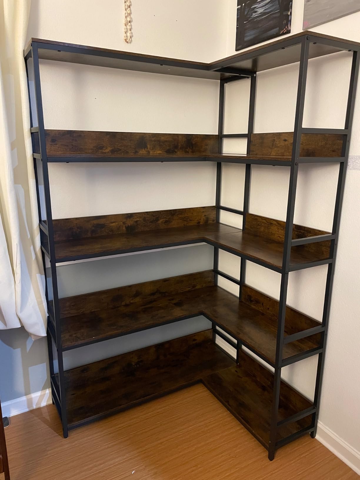 IRONCK Corner Shelf 5 Tiers 70LB Capacity L-Shaped Bookshelf customer photo 1