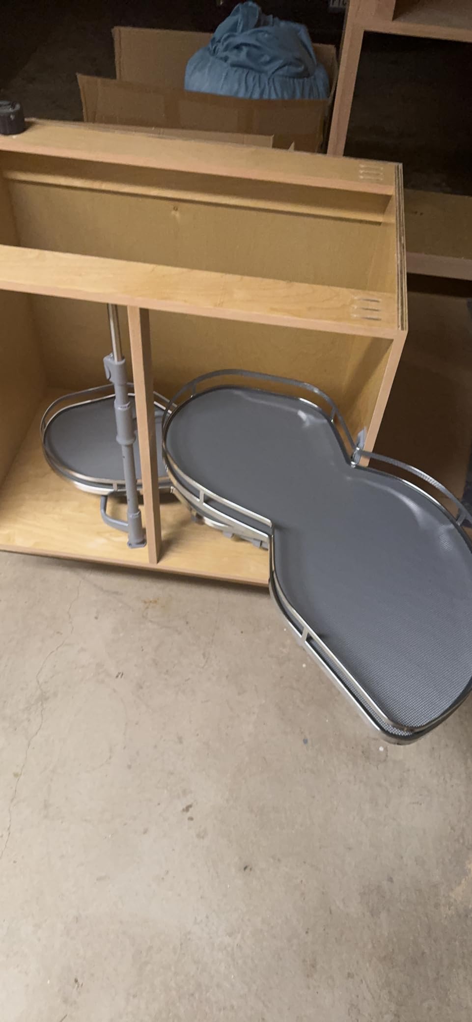 Blind Corner Cabinet Pull Out Organizer, Soft Close Swing Right Pull Out Cabinet Organizer 36inch, Corner Cabinet Lazy Susan for Corner Cabinet Blind Shelf, 2 Tiers Tray, Adjustable Height customer photo 1