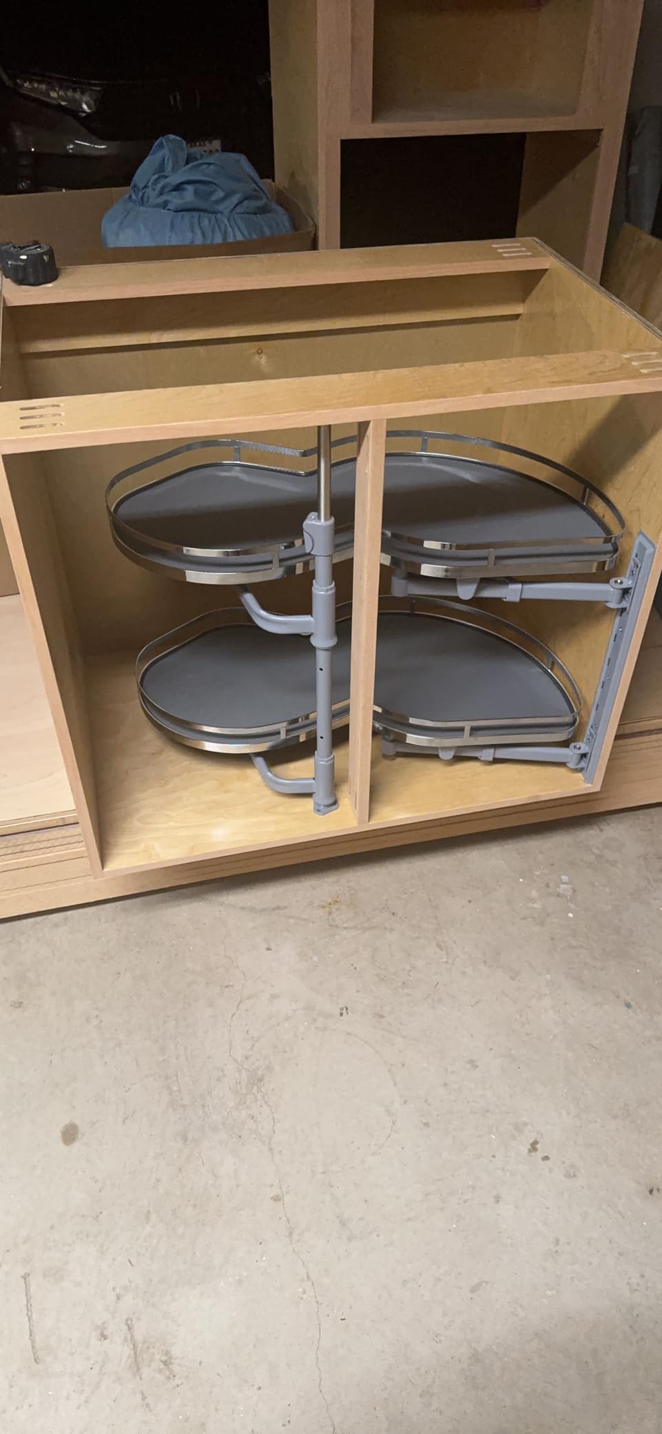 Blind Corner Cabinet Pull Out Organizer, Soft Close Swing Right Pull Out Cabinet Organizer 36inch, Corner Cabinet Lazy Susan for Corner Cabinet Blind Shelf, 2 Tiers Tray, Adjustable Height customer photo 2