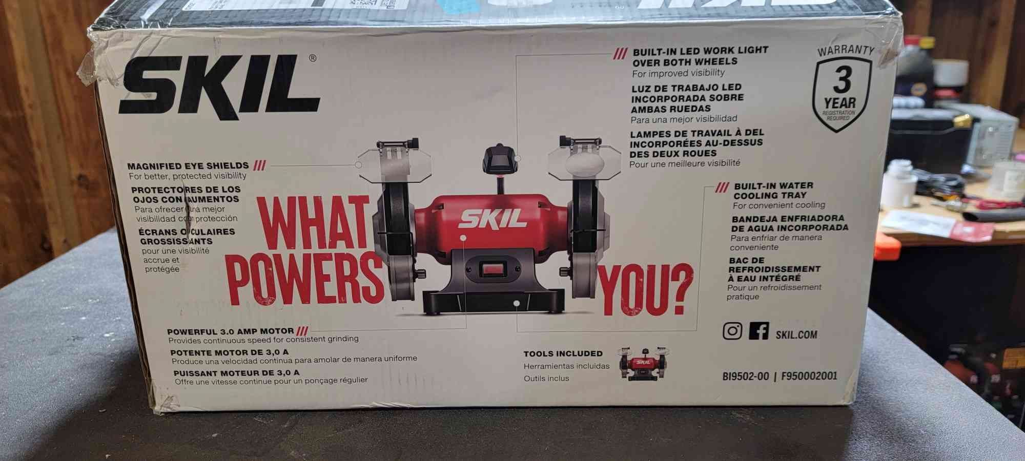 SKIL 3.0 Amp 8 In. Bench Grinder with Built-in Water Cooling Tray & LED Work Light - BI9502-00 customer photo 1
