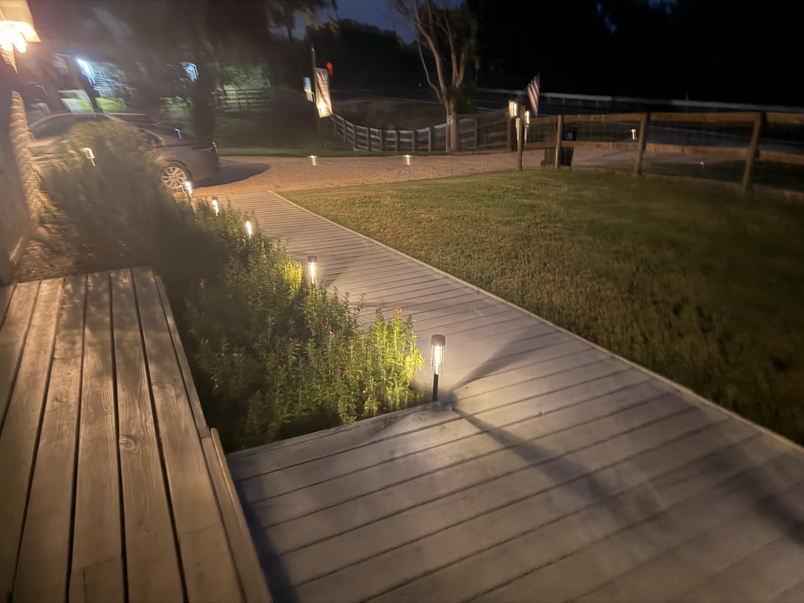 Mancra Solar Pathway Lights, 8 Pack LED Solar Lights Outdoor Waterproof, Glass Metal Garden Lighting for Yard Path Landscape Lawn Walkway Driveway, 3000K customer photo 2