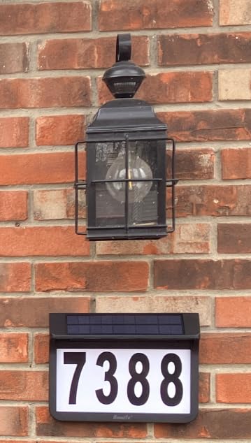 Solar Address Sign, Lighted Address Plaque Outdoor Waterproof, Illuminated Address Numbers, House Numbers for Outside customer photo 2