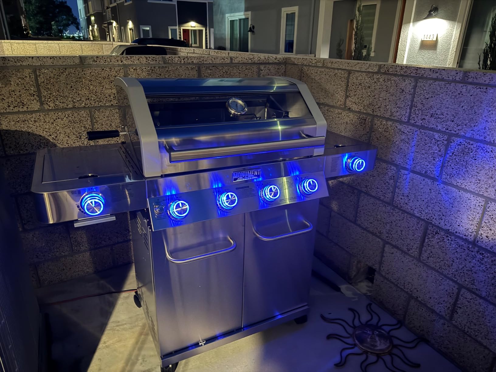 Monument Grills Larger 4-Burner Propane Gas Grills Stainless Steel Cabinet Style with Infrared Side Sear & Side Burners Knob Controls Built-In Thermometer with Stainless Steel Rotisserie Kit (2 Items) customer photo 2