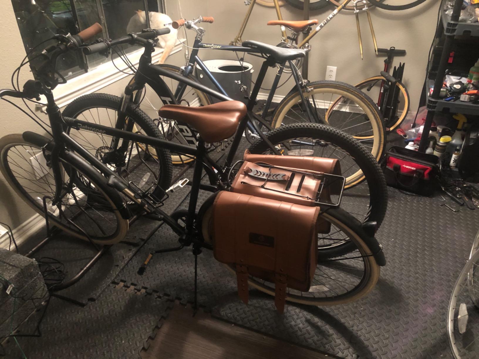 Simple Houseware 2-Bike Adjustable Floor Storage Rack for Garage, Black customer photo 1