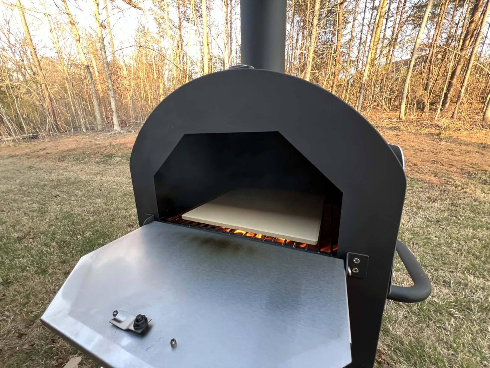 COSTWAY Outdoor Pizza Oven, Wood Fired Pizza Oven for Outside | Patio Pizza Grill with Pizza Stone, Pizza Peel, and Waterproof Cover for Backyard Camping customer photo 2