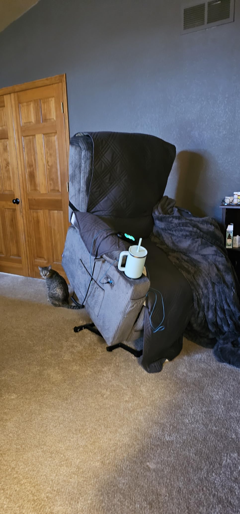 MCombo Triple Motor Power Lift Recliner Chair, Fabric 7664 (Beige, Small) customer photo 1