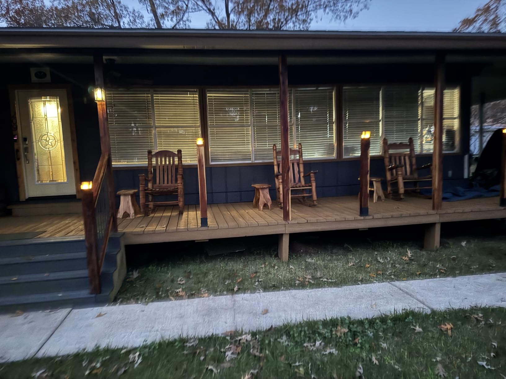 Dynaming 4x4 Solar Post Cap Lights Outdoor with Flickering Flame Light, 8 Pack Black Shell Fence Post Solar Lights Fit 4x4 Vinyl/Wooden Posts, Brightness LED Lighting Decor for Garden Deck Patio customer photo 1
