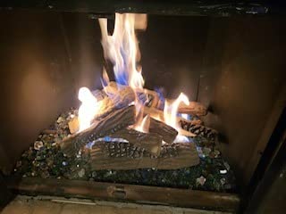 Large Ceramic Gas Fireplace Logs - Set of 10 Artificial Realistic Firewood for Indoor Outdoor Firepit, Ventless & Vent Free customer photo 1