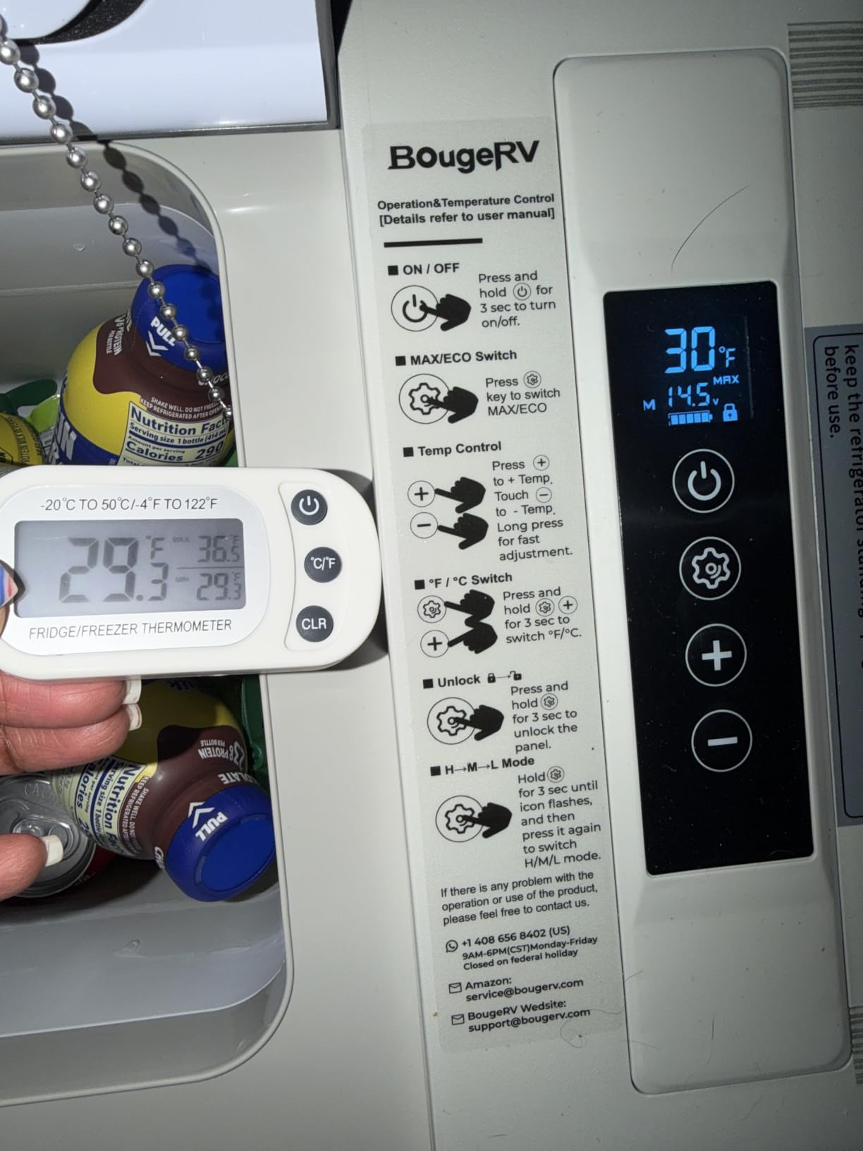 BougeRV 12v refrigerator 23 Quart, -8℉~50℉ Portable Freezer for Car, Black customer photo 2