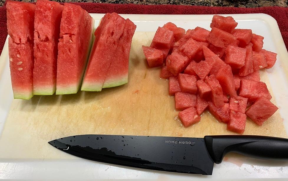 Home Hero Santoku Knife with Sheath - High Carbon Stainless Steel Knife | High Carbon Stainless Steel Santoku Knife - Nonstick Blade, Ergonomic Handle & Protective Sheath (7-Inch) customer photo 1