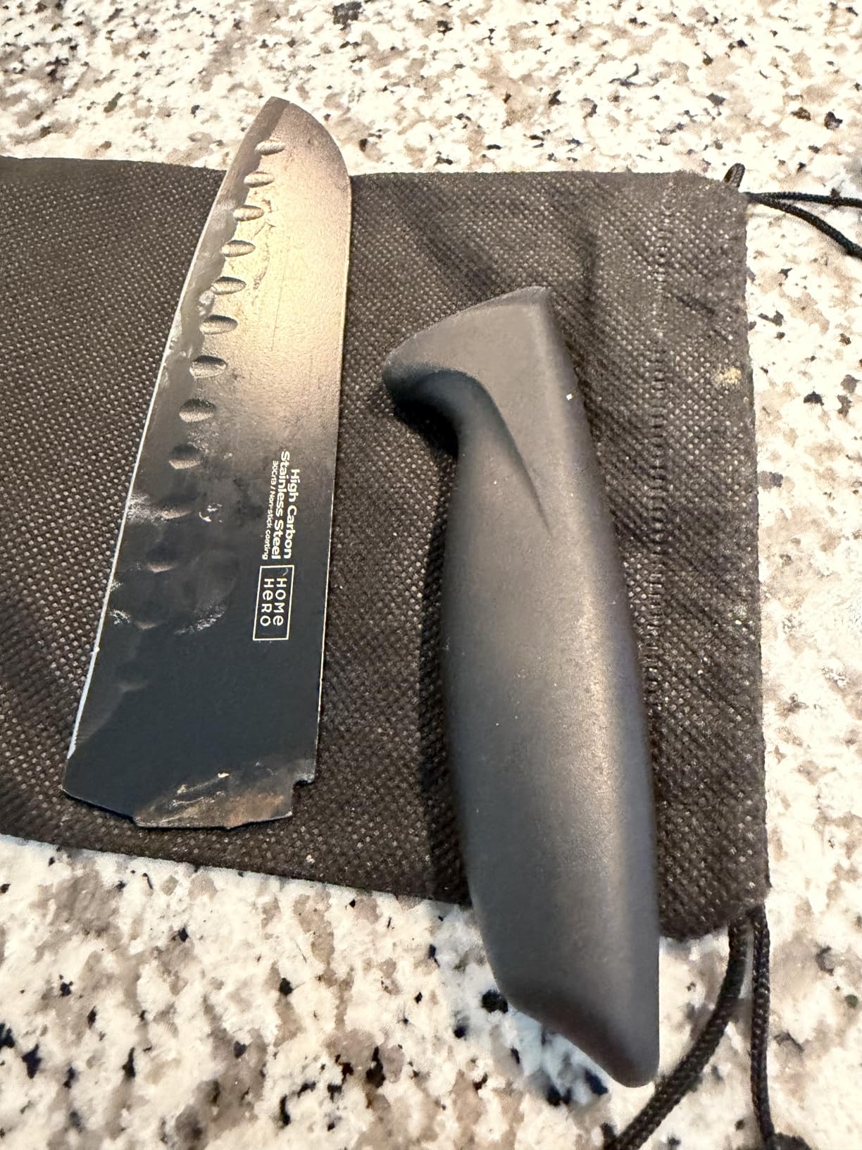 Home Hero Santoku Knife with Sheath - High Carbon Stainless Steel Knife | High Carbon Stainless Steel Santoku Knife - Nonstick Blade, Ergonomic Handle & Protective Sheath (7-Inch) customer photo 2