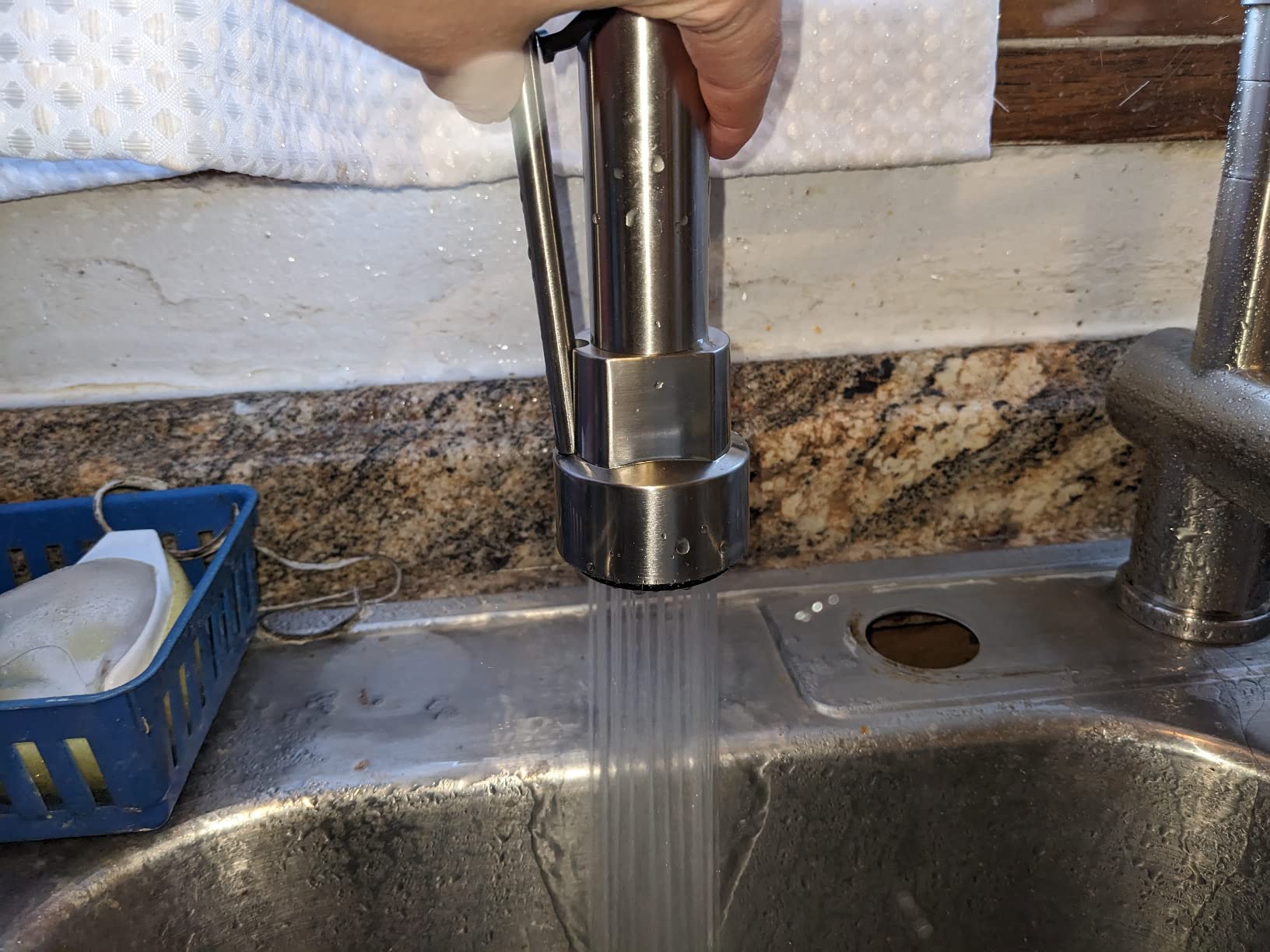 VFAUOSIT Touchless Kitchen Faucet with Pull Down Sprayer, Brushed Nickel | 3 Spray Modes, cUPC/CEC Certified, SUS304 Steel, Fingerprint-Resistant Finish, Ceramic Disc Valve, Single-Handle Control customer photo 1