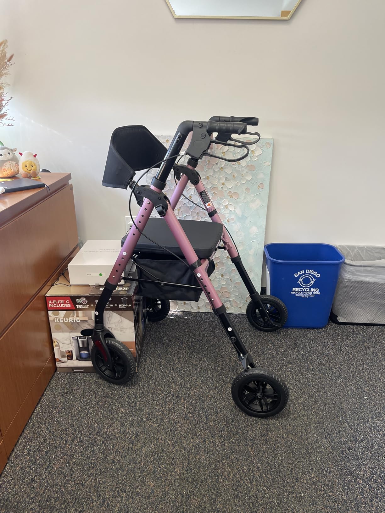 Foldable Rollator Walkers for Seniors with Seat,4 Wheel Rolling Walker customer photo 1