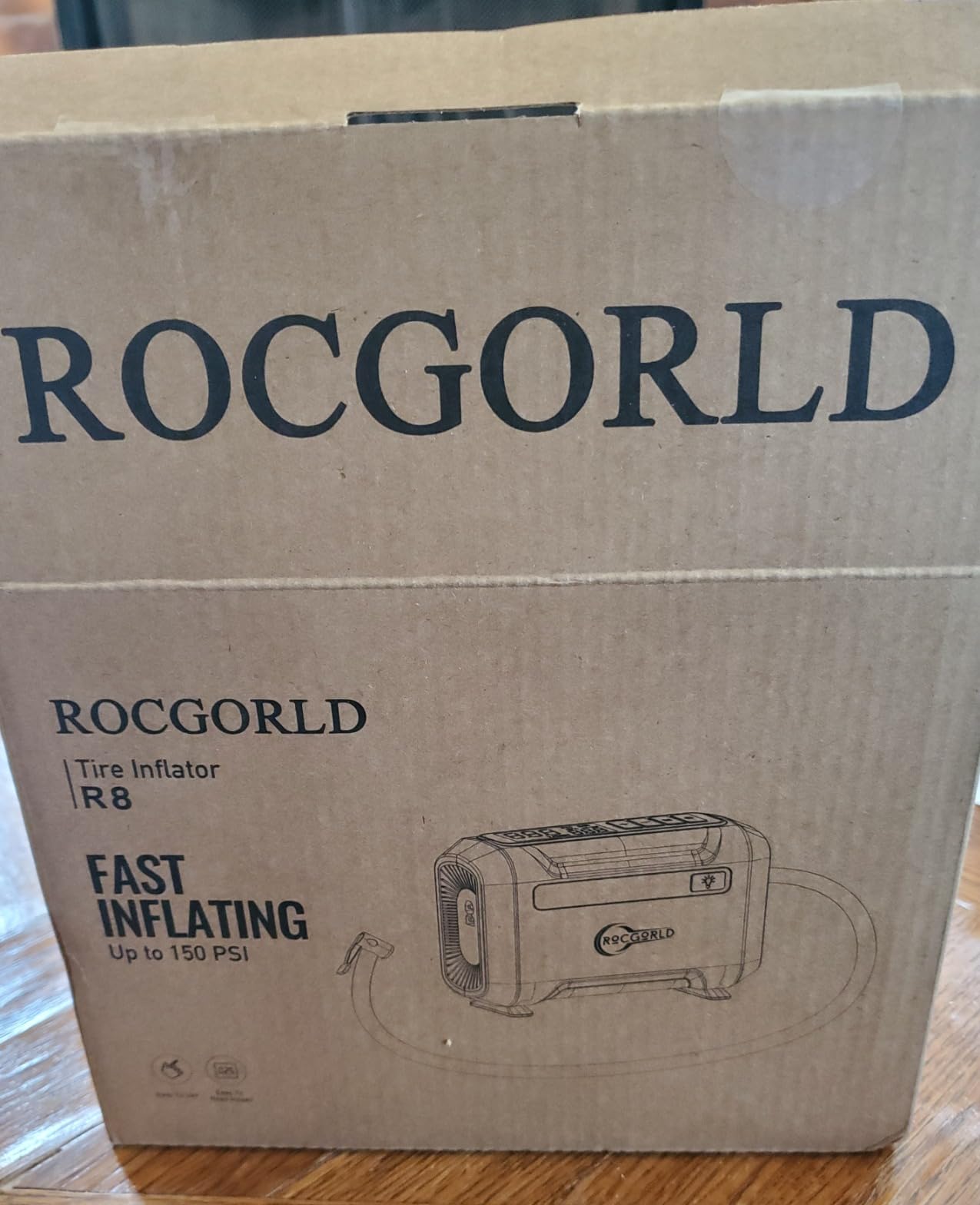 ROCGORLD R8 Tire Inflator Portable Air Compressor, DC 12V Air Compressor Portable with Large Dual Digital Screen, 3X Faster Inflation Air Pump for Car, Bike, Ball, Motor customer photo 1