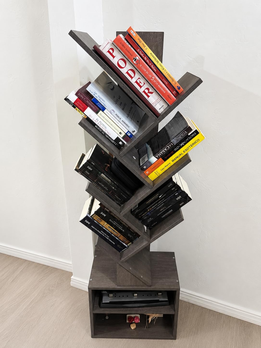 SUNMORY 6 Tier Tree Bookshelf, Tall Small Bookcase with Storage Cabinet customer photo 1
