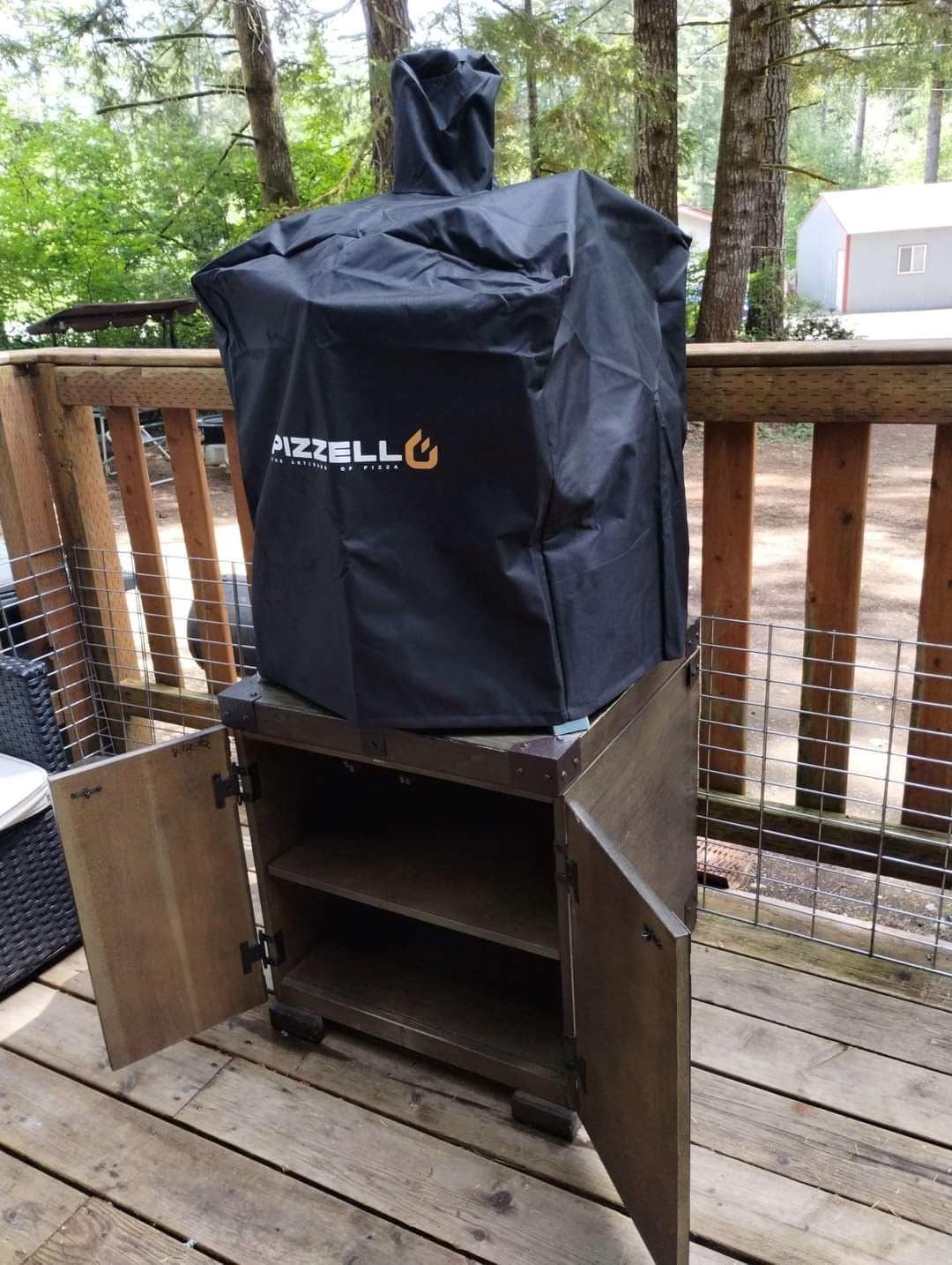 PIZZELLO 16 inch Outdoor Pizza Oven, Wood Fired 2-Layer Pizza Oven | Portable Pizza Maker with Stone, Pizza Peel, Cover, Removable Cooking Rack for Camping, Backyard, BBQ, Black customer photo 1